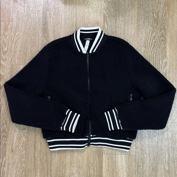 SPLITS59 Willa Sherpa Bomber Jacket in Black Size Medium - Picture 6 of 14